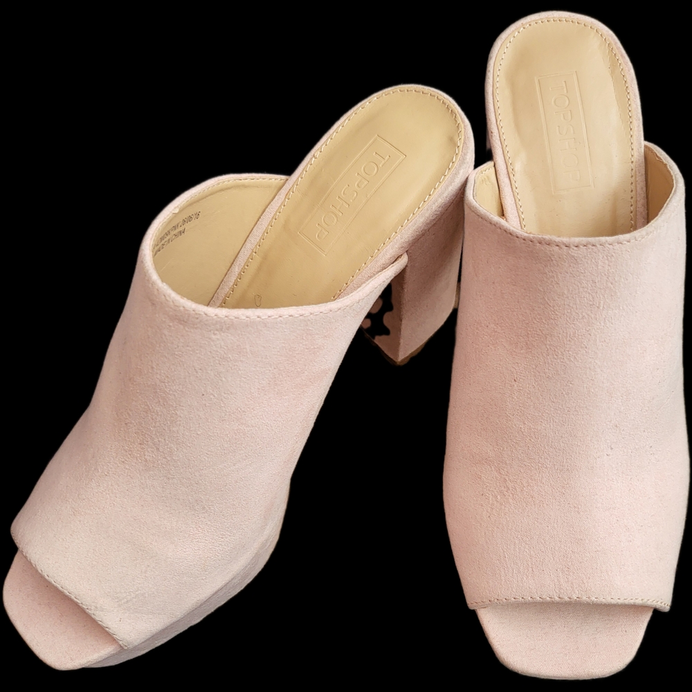 NWT Topshop Women's Pink Mules MAddox